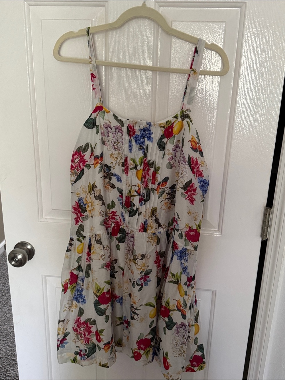Taylor. White Floral Sundress with Multicolor Bloom Print